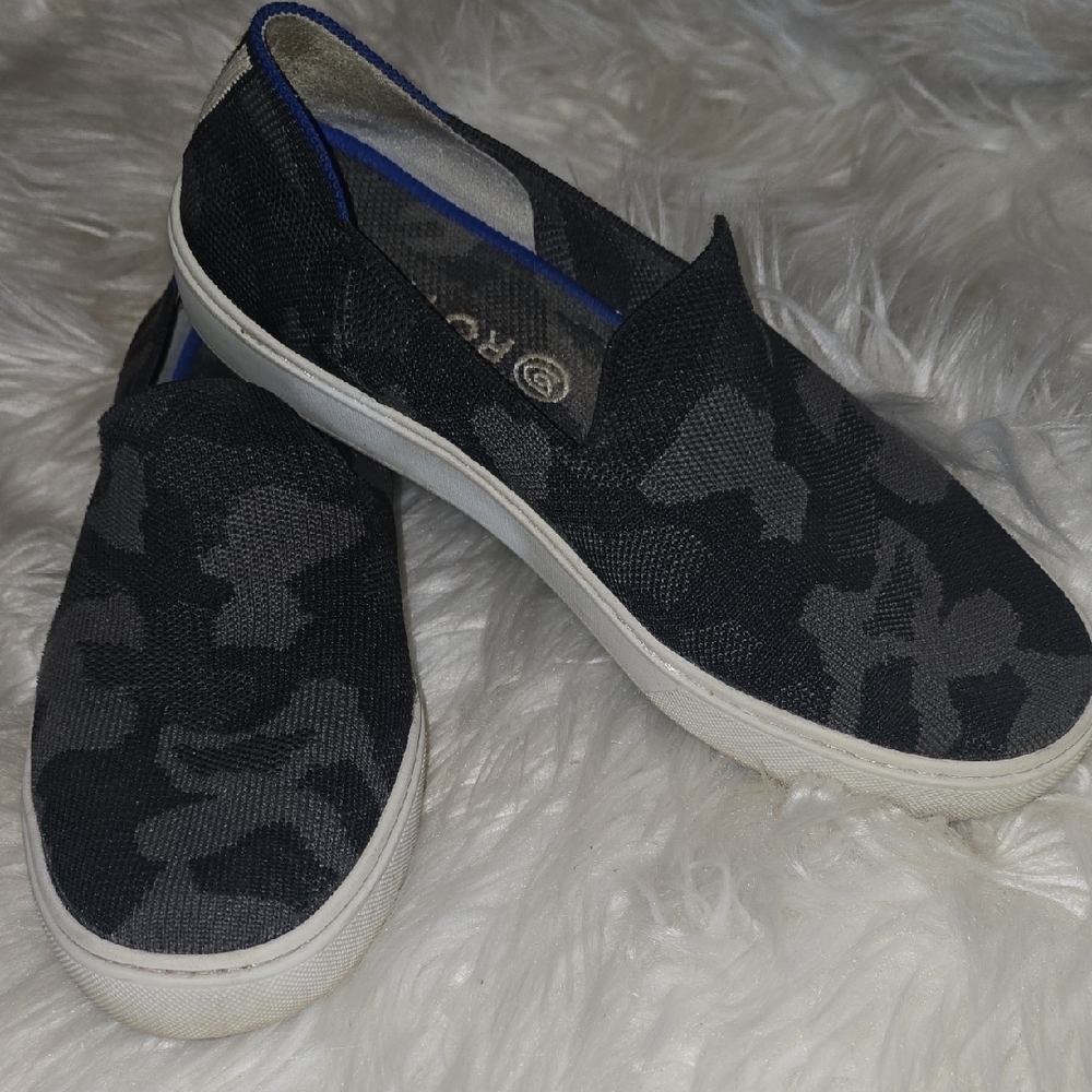 Rothy's Blue and Black Slip-On Shoes